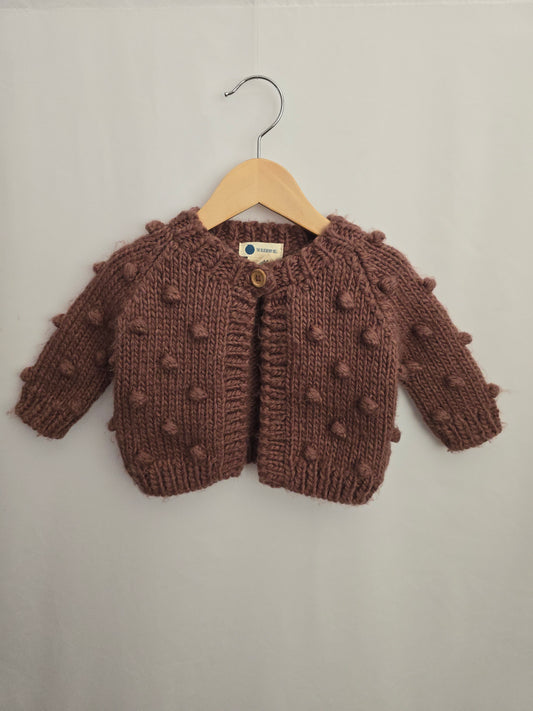 The Blueberry Hill Plum Popcorn Cardigan • 6-12 months