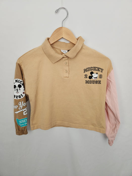 Zara X Disney Mickey Cropped Long Sleeve Shirt • 9 years