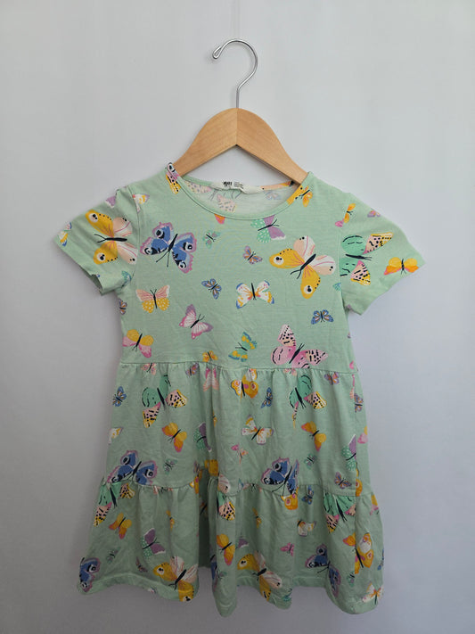 H&M Mint Butterfly Tiered Dress • 6-8 years