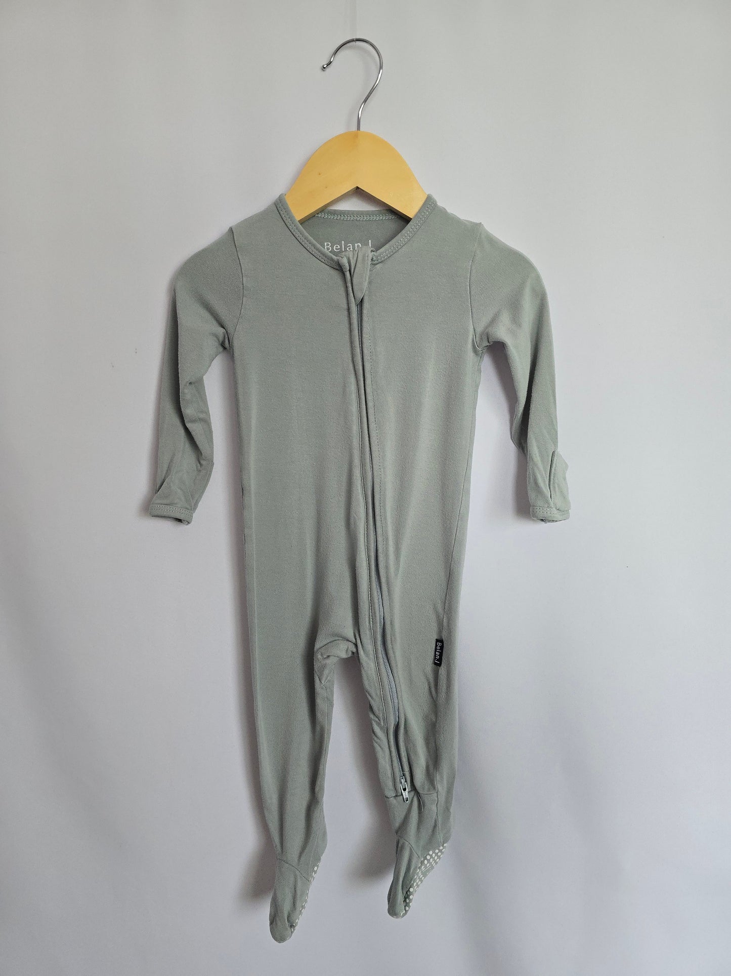 PLAY Belan J Grey Blue Zip Footie • 6-12 months