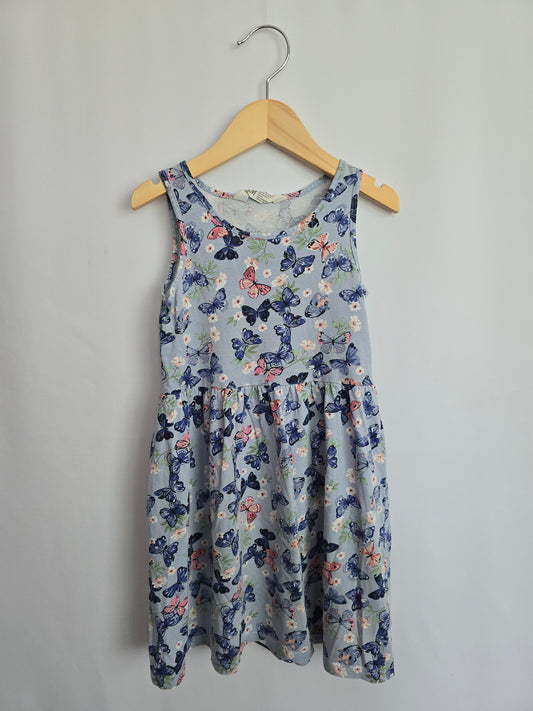 H&M Blue & Pink Butterfly Tank Dress • 6-8 years