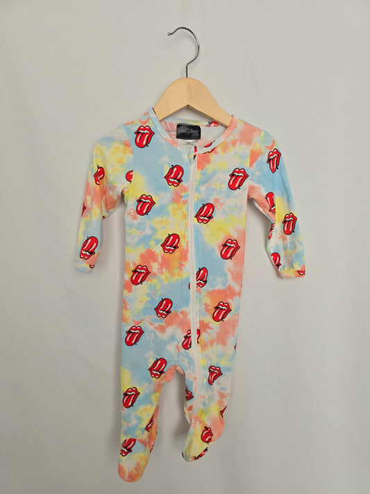 The Rolling Stones Zip Footie • 6-12 months