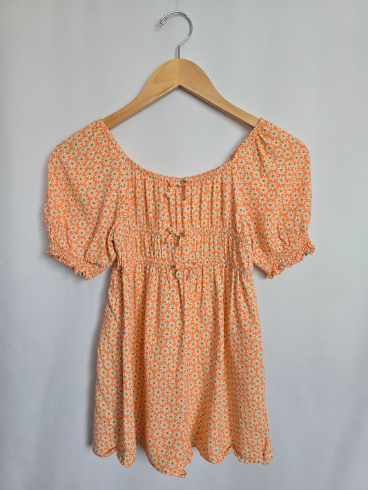 Zara Coral Floral Romper • 9 years