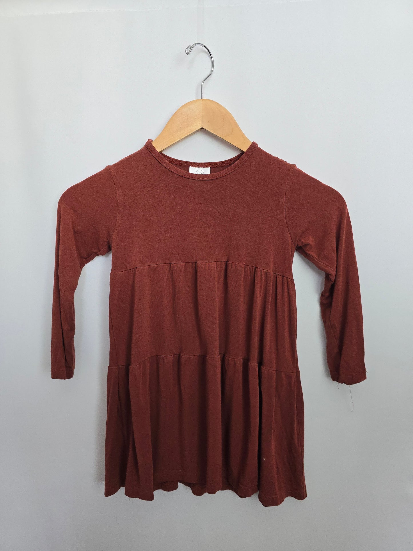 PLAY Tiny Button Apparel Cranberry Tiered Dress • 6-7 years