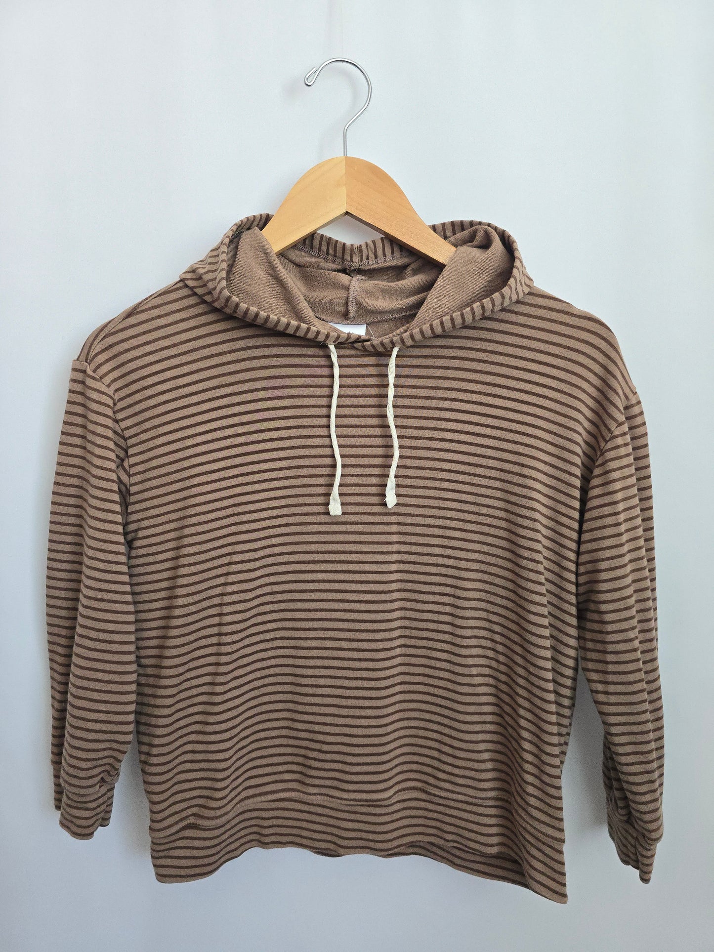 Jax & Lennon Mocha Stripes Relaxed Hoodie • Youth Medium 8-9 years