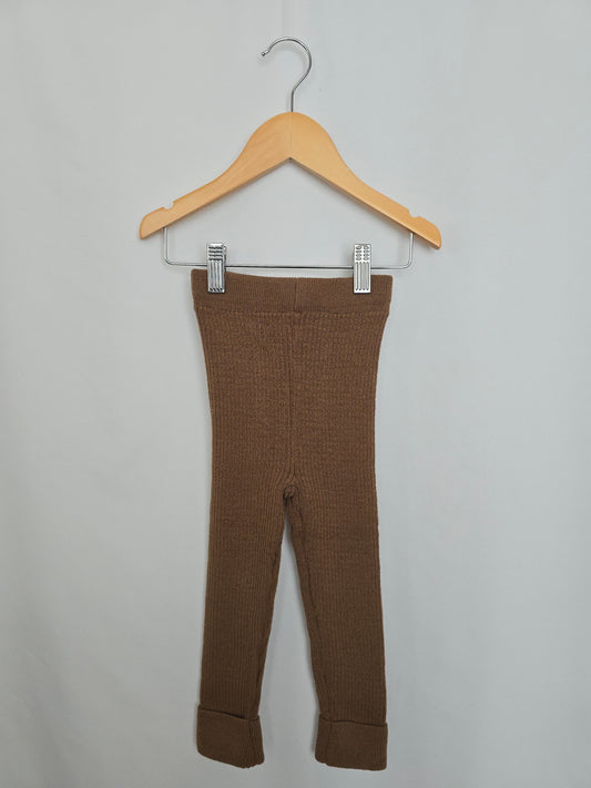 LC Waikiki Walnut Knit Leggings • 18-24 months