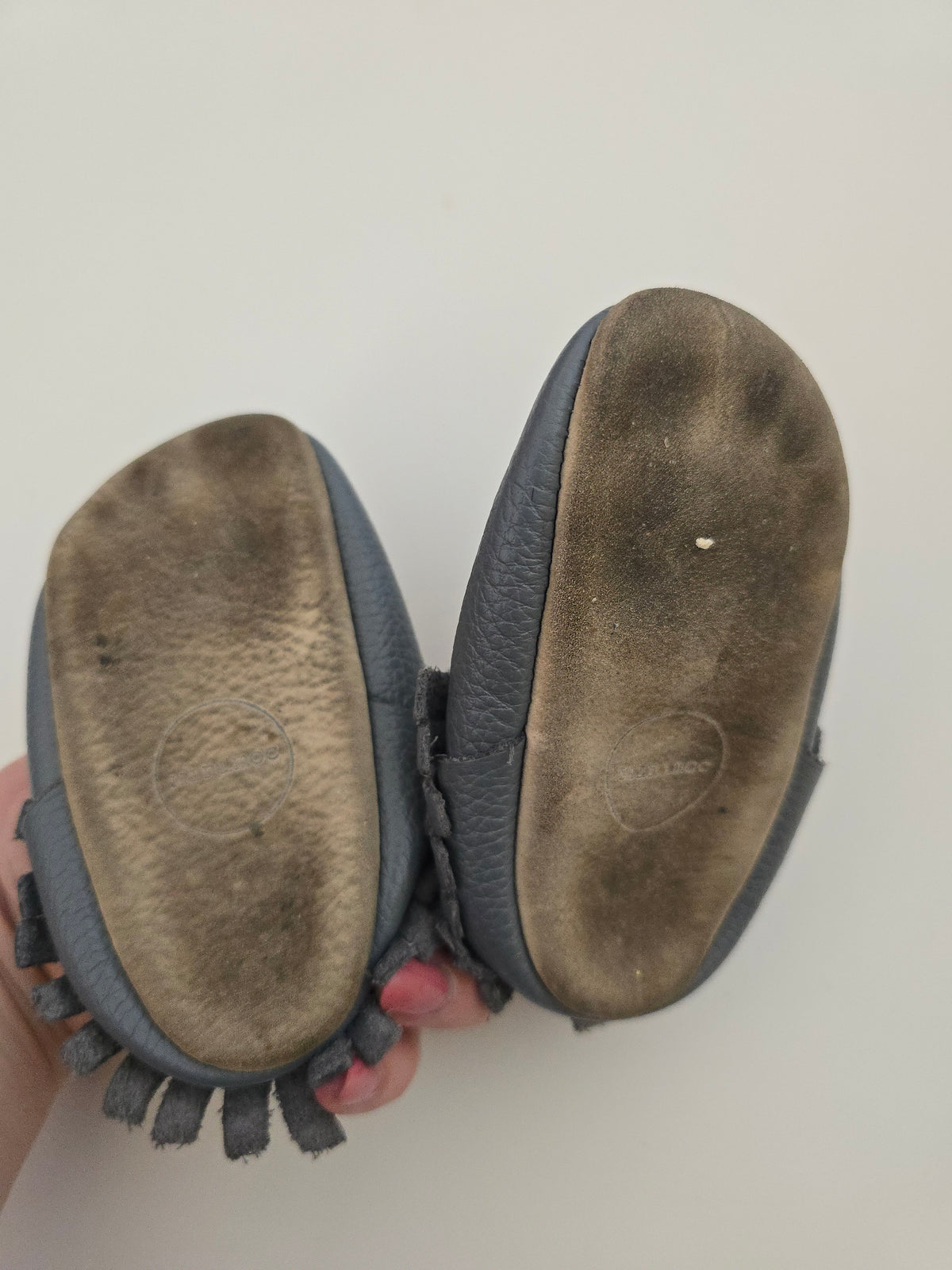 PLAY Minimoc Grey Fringe Softsole Shoe • 5C