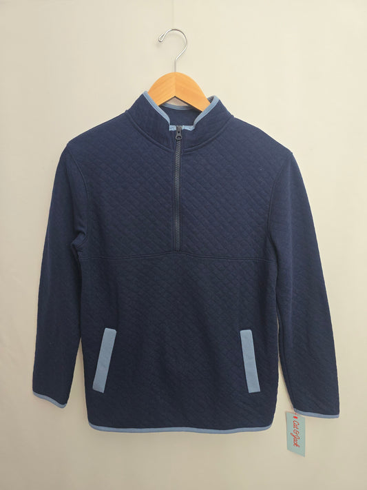 NEW Cat & Jack Navy Textured 1/4 Zip Sweater • 10-11 years