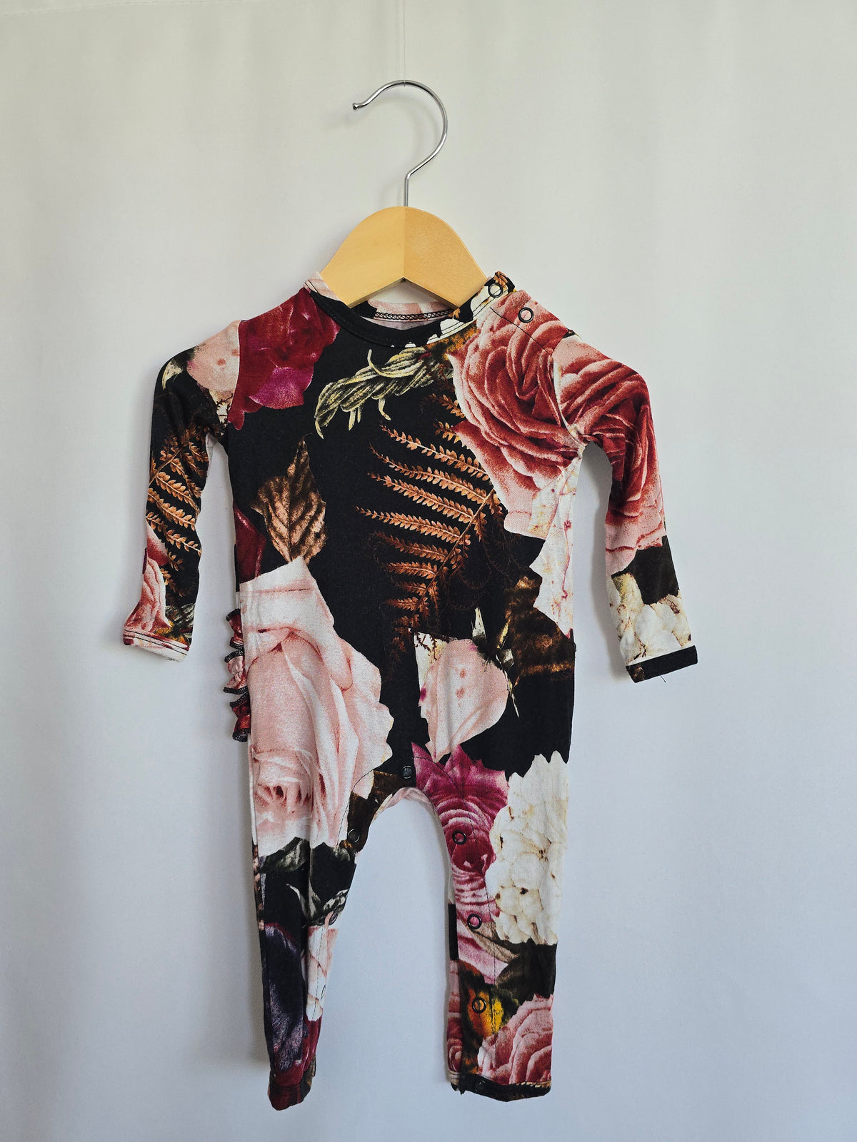 Posh Peanut Red Rose Ruffle Bum Romper • 0-3 months