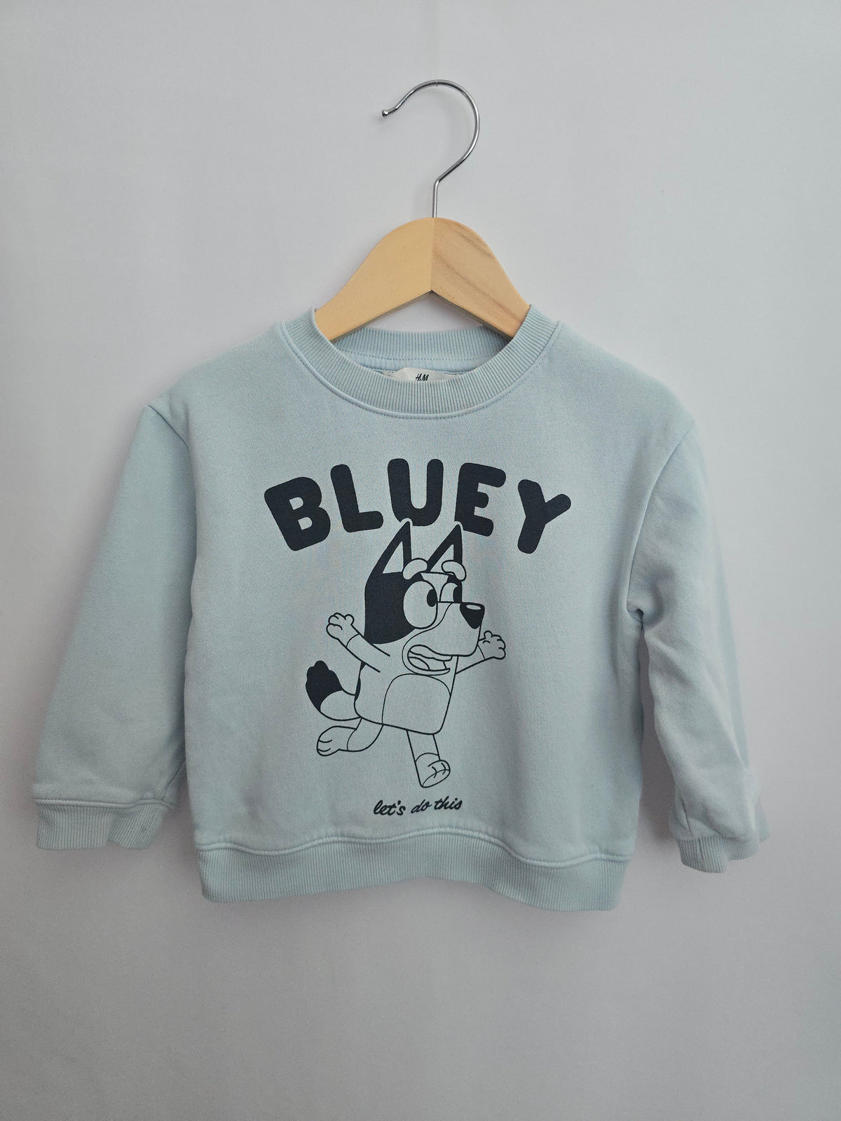 H&M Bluey Light Blue Crewneck • 18-24 months