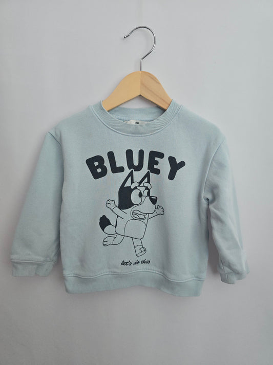 H&M Bluey Light Blue Crewneck • 18-24 months