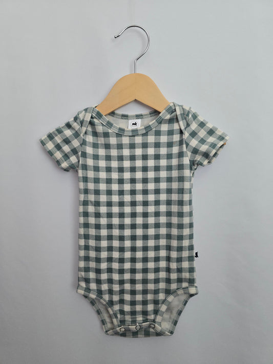 Little & Lively Eucalyptus Gingham Bodysuit • 6-12 months