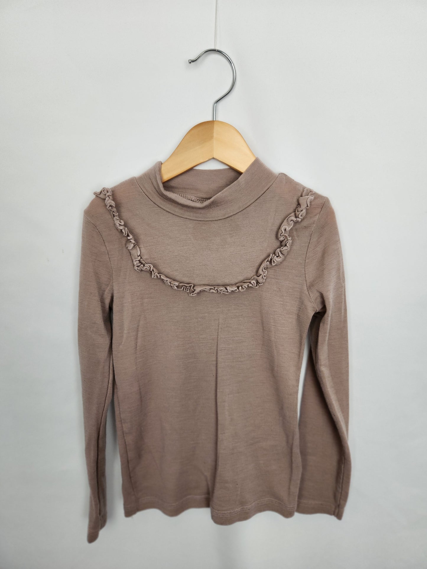 PLAY Wheat Mauve Ruffle Collar Shirt  • 8 years