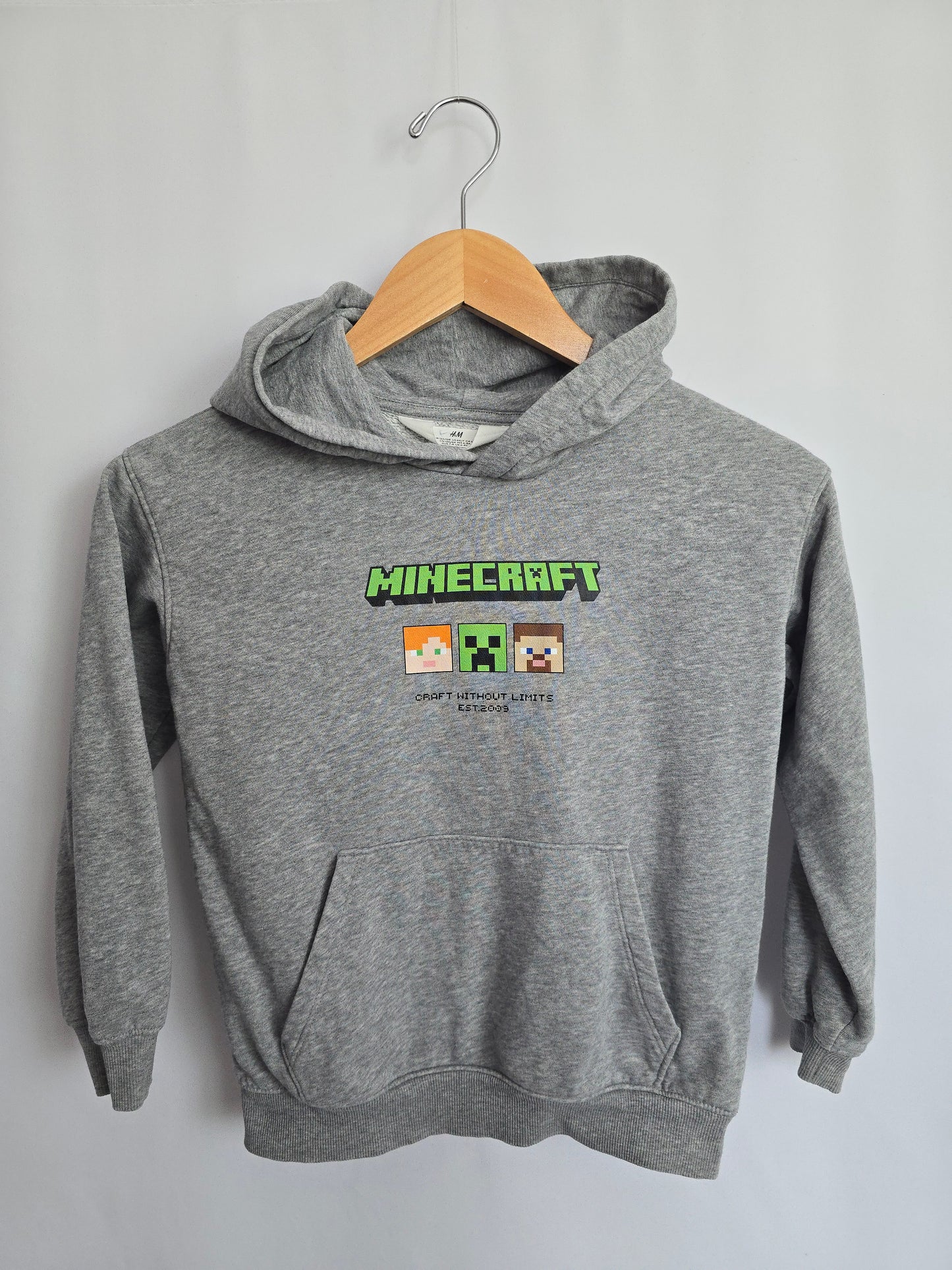 H&M Grey Minecraft Hoodie • 6-8 years
