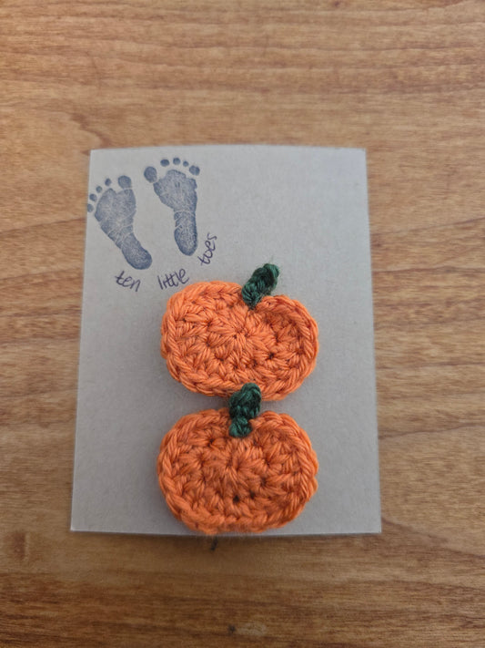 2 Pack Pumpkin Spice Pumpkin Piggy Hairclip Set