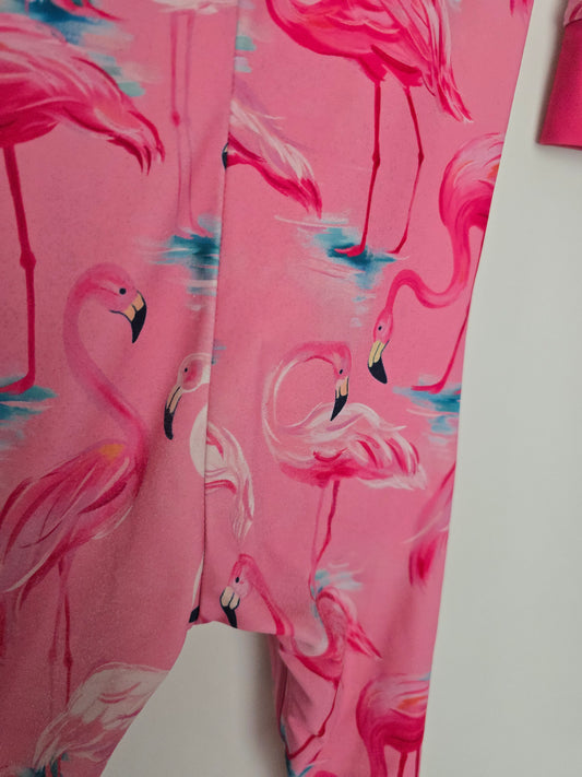 Honeysuckle Flamingo Sunsuit • 12-18 months