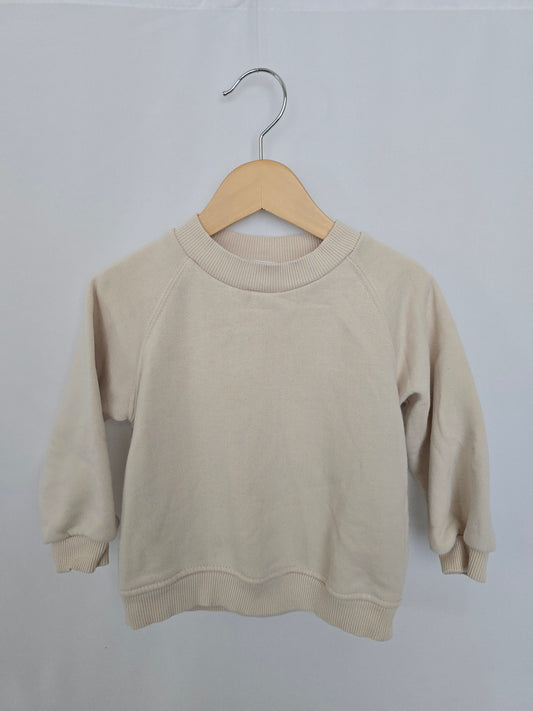 Zara Cream Relaxed Crew • 18-24 months