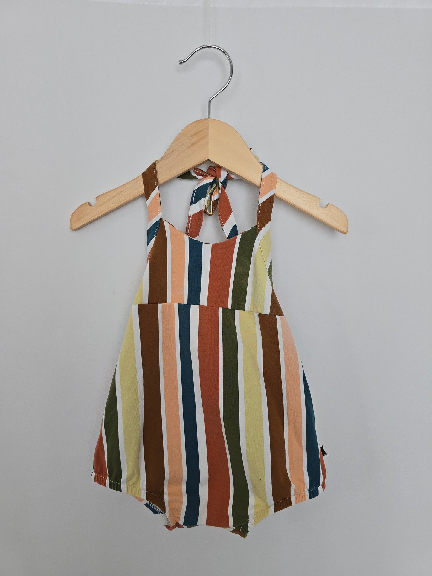 Little & Lively Stripe Halter Bubble Romper • 6-12 months