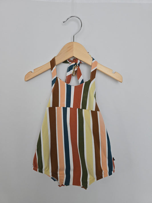 Little & Lively Stripe Halter Bubble Romper • 6-12 months