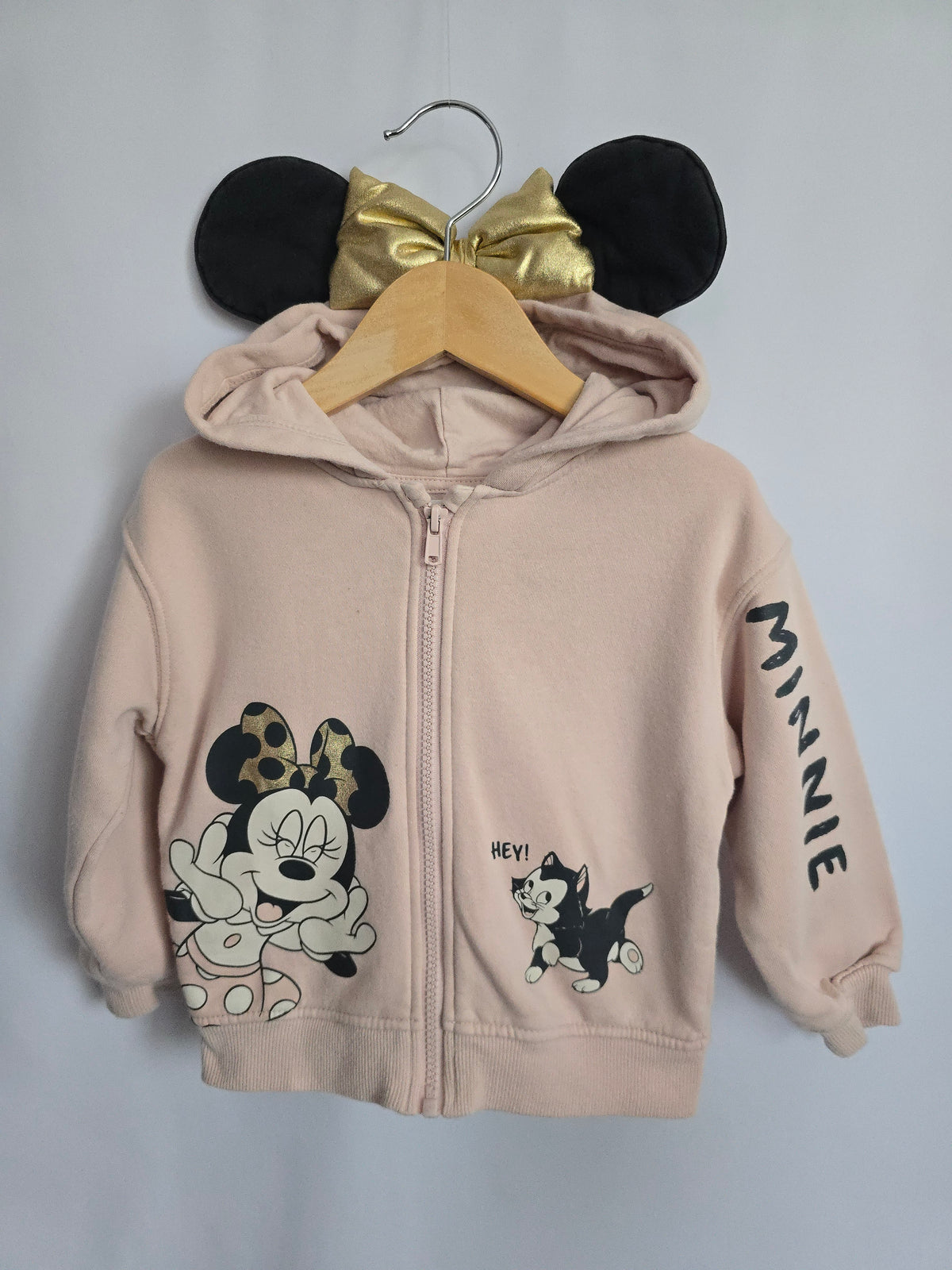 H&M Minnie Ears Zip Hoodie • 18-24 months