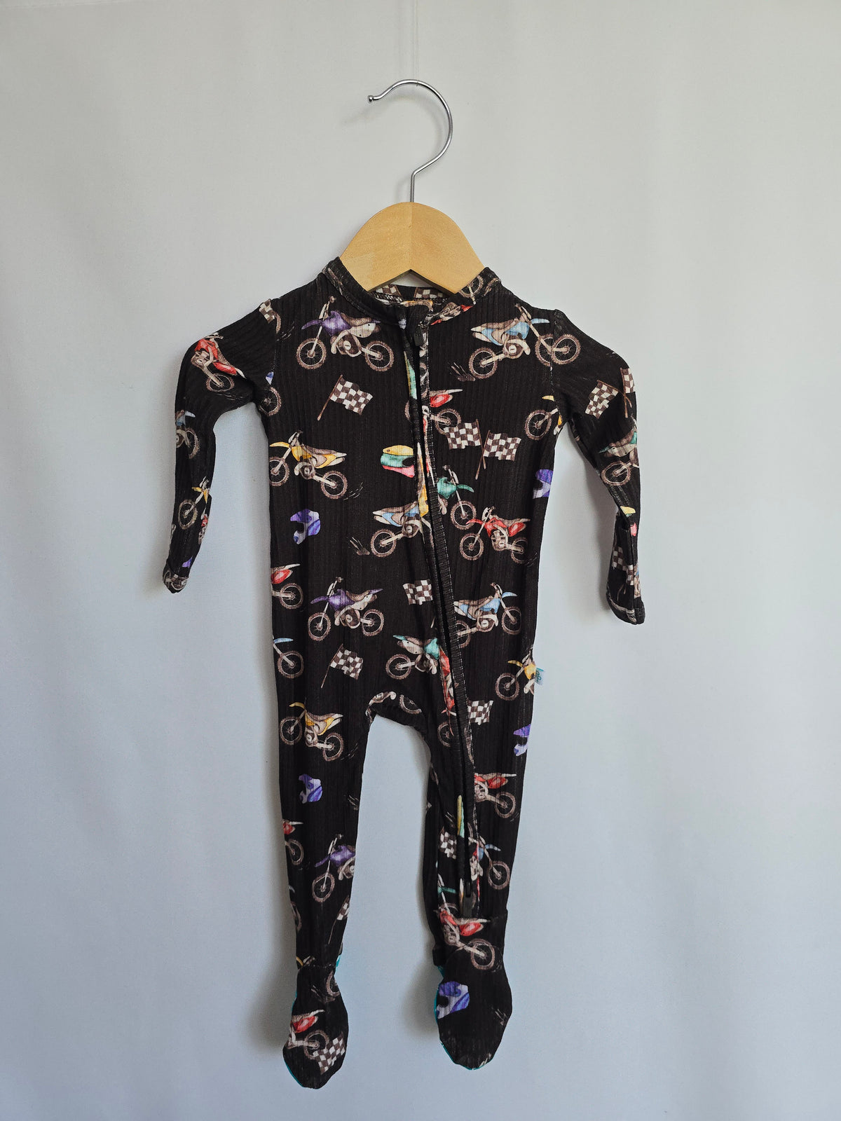 Posh Peanut Dirtbike Zip Footie • 0-3 months