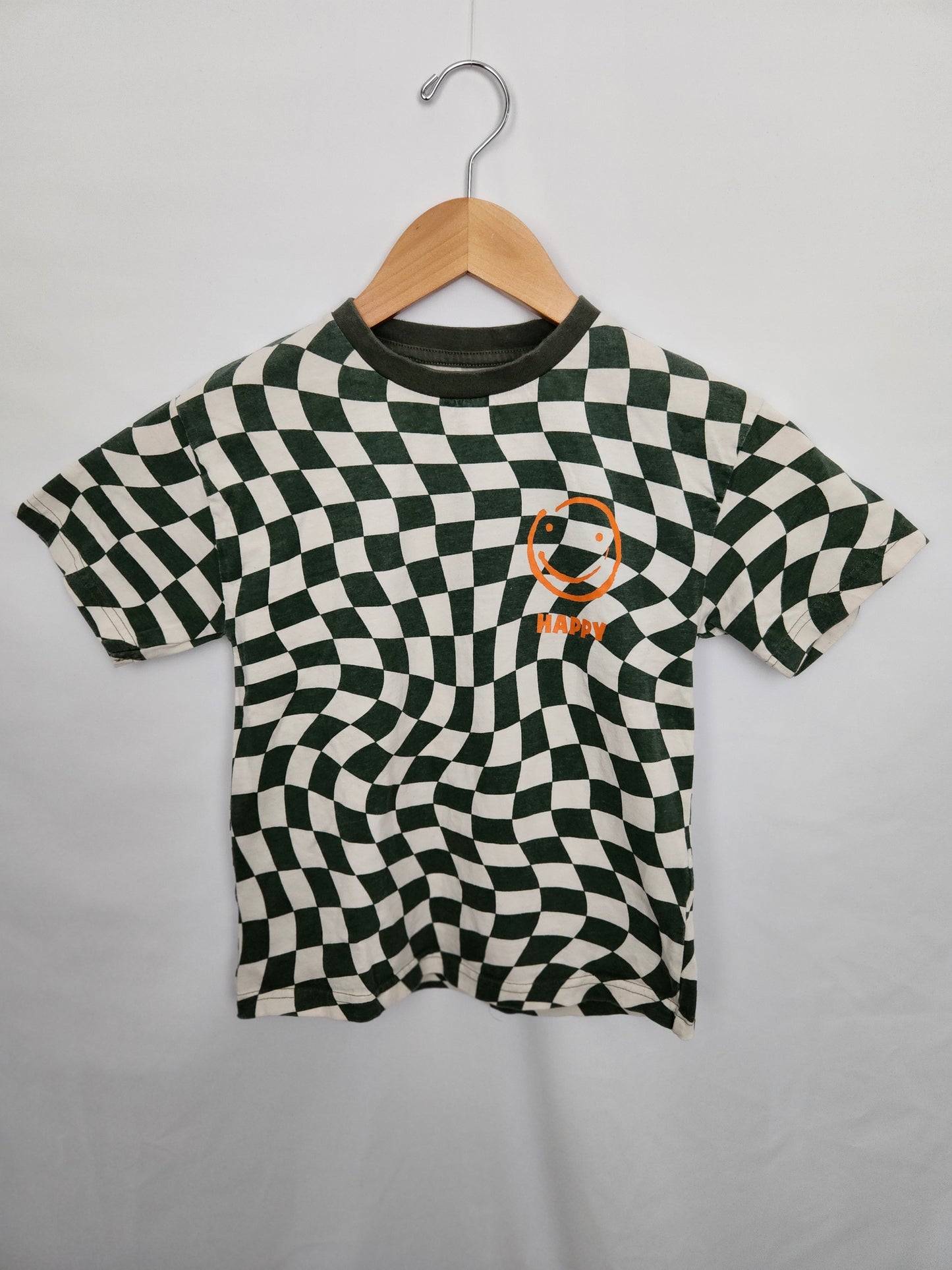 Next Checkered Happy T-shirt • 5-6 years