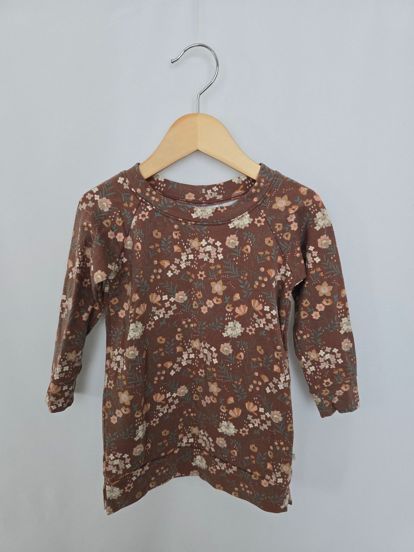 Jax & Lennon Autumn Flora Terry Tunic Sweater Dress • Youth Small 6-7 years