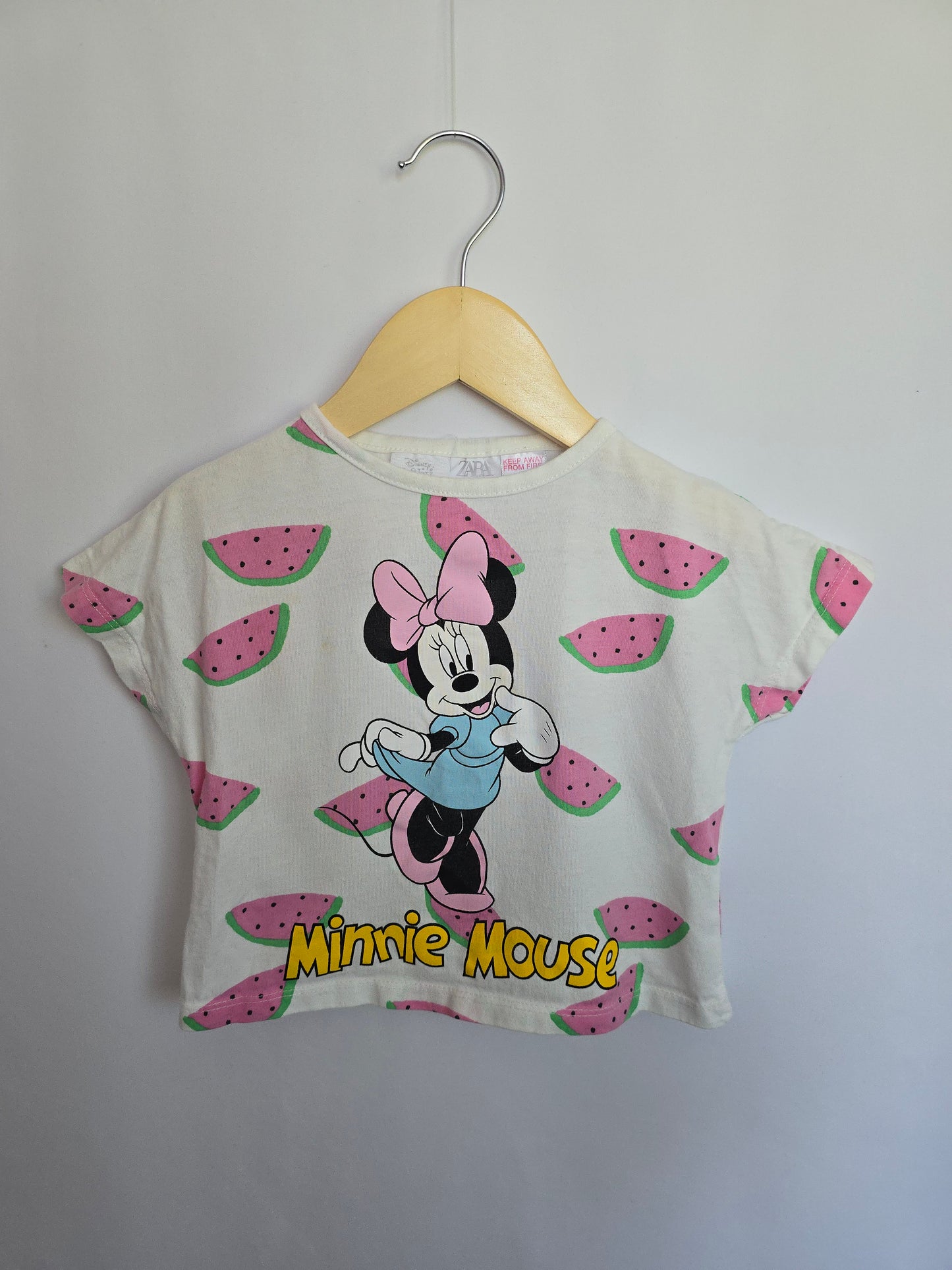 PLAY Zara x Disney Baby Watermelon Minnie Tee • 6-9 months