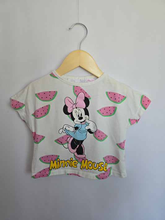 PLAY Zara x Disney Baby Watermelon Minnie Tee • 6-9 months