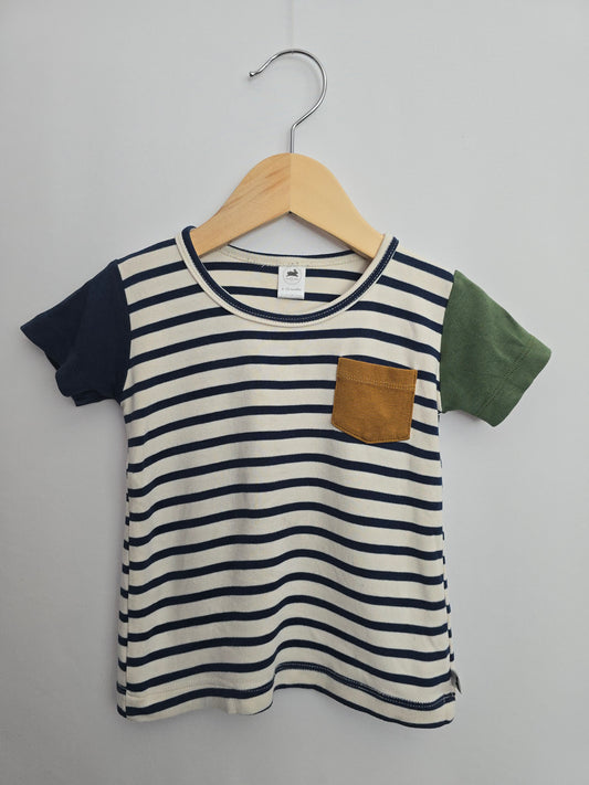 Little & Lively Color Block Stripe Tee • 6-12 months