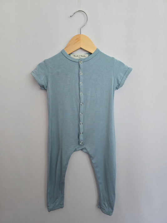 PLAY Bambi & Birdie Blue Snap Romper • 3-6 months