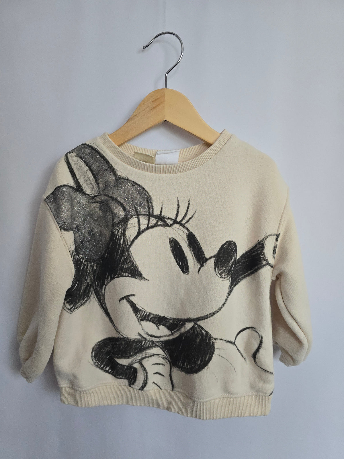 Zara x Disney Baby Minnie Sparkle Crewneck • 2-3 years