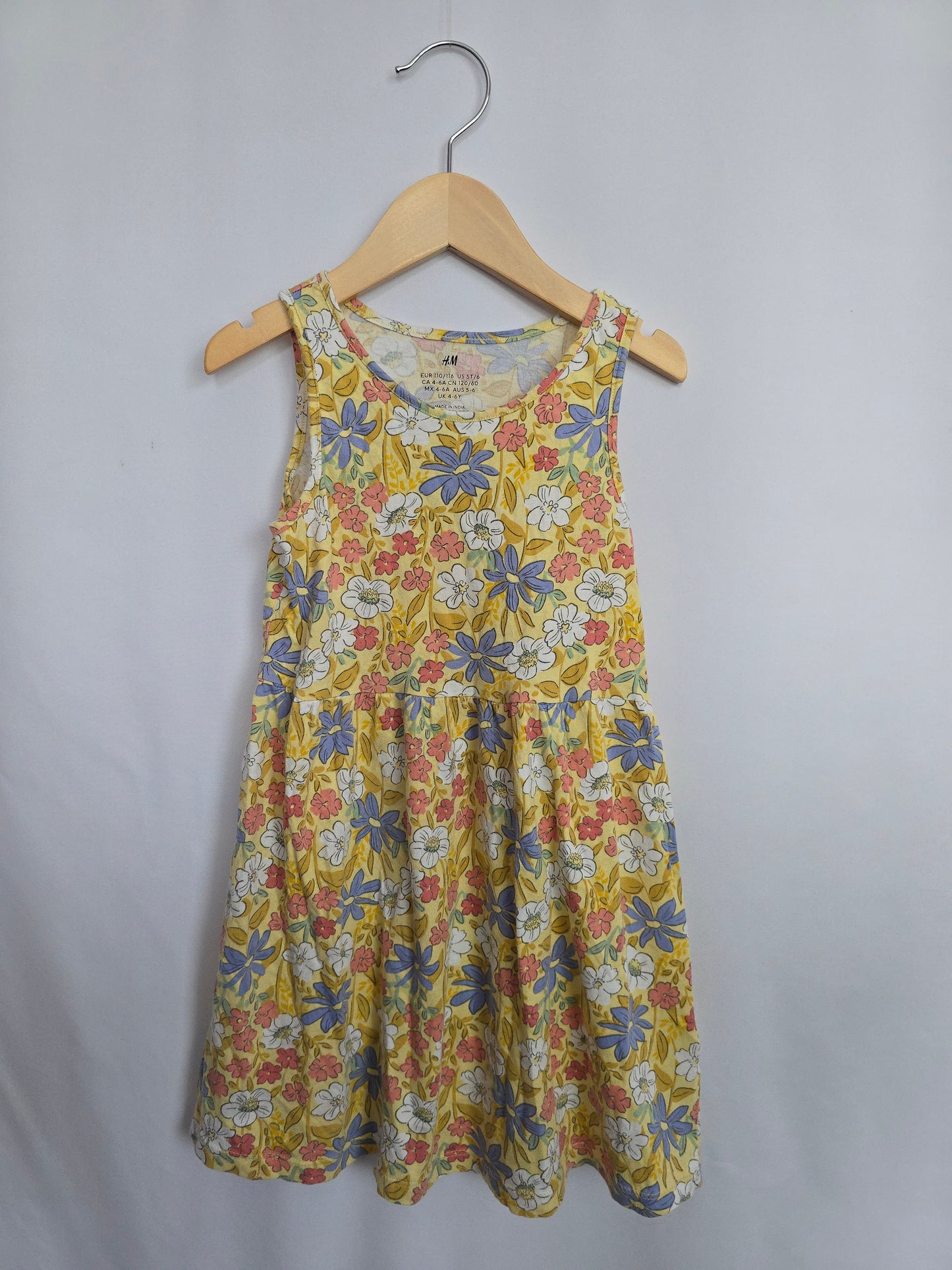 H&M Golden Boho Floral Tank Dress • 4-6 years