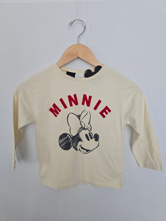 NEW Zara Minnie Mouse Graphic Long Sleeve • 4-5 years