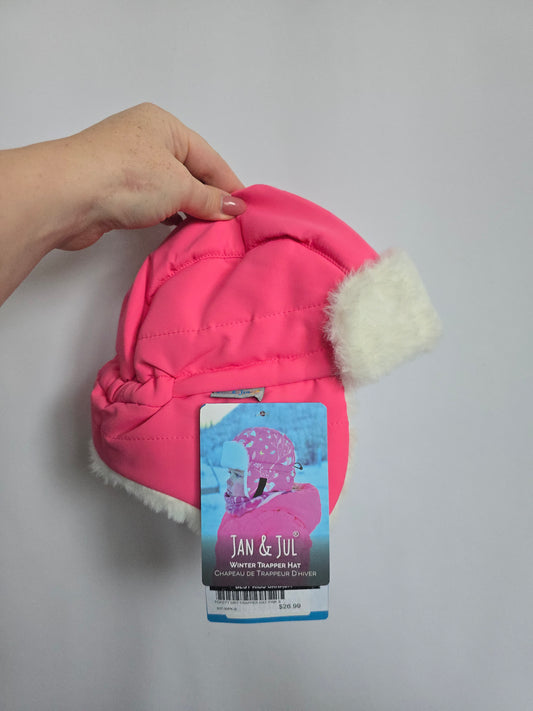 NEW Jax & Jul Pink Winter Trapper Hat • Small 0-6 months