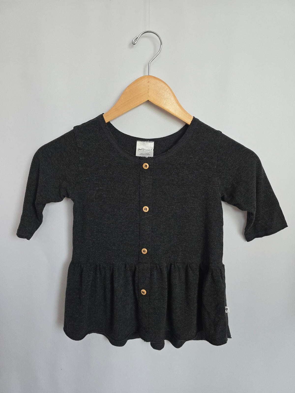Jax & Lennon Charcoal Peplum • 4-5 years