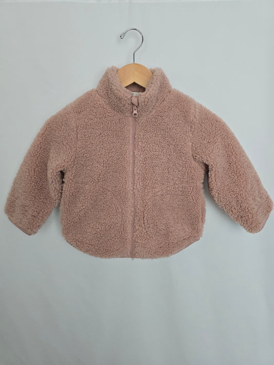 H&M Dusty Rose Teddy Jacket • 2-4 years