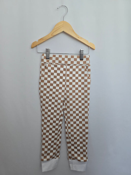 Holde Latte Checkered Joggers • 4 years