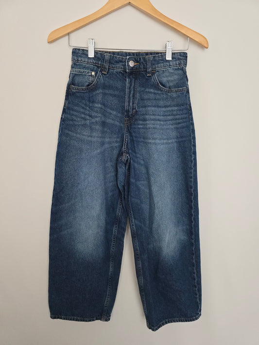 H&M Medium Wash Super Baggy Jeans • 9-10 years