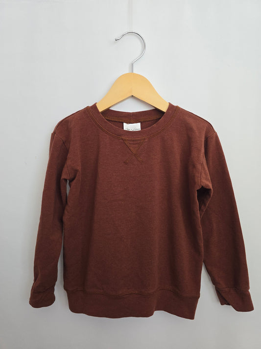 Jax & Lennon Rustic Brown Crewneck • 3-4 years