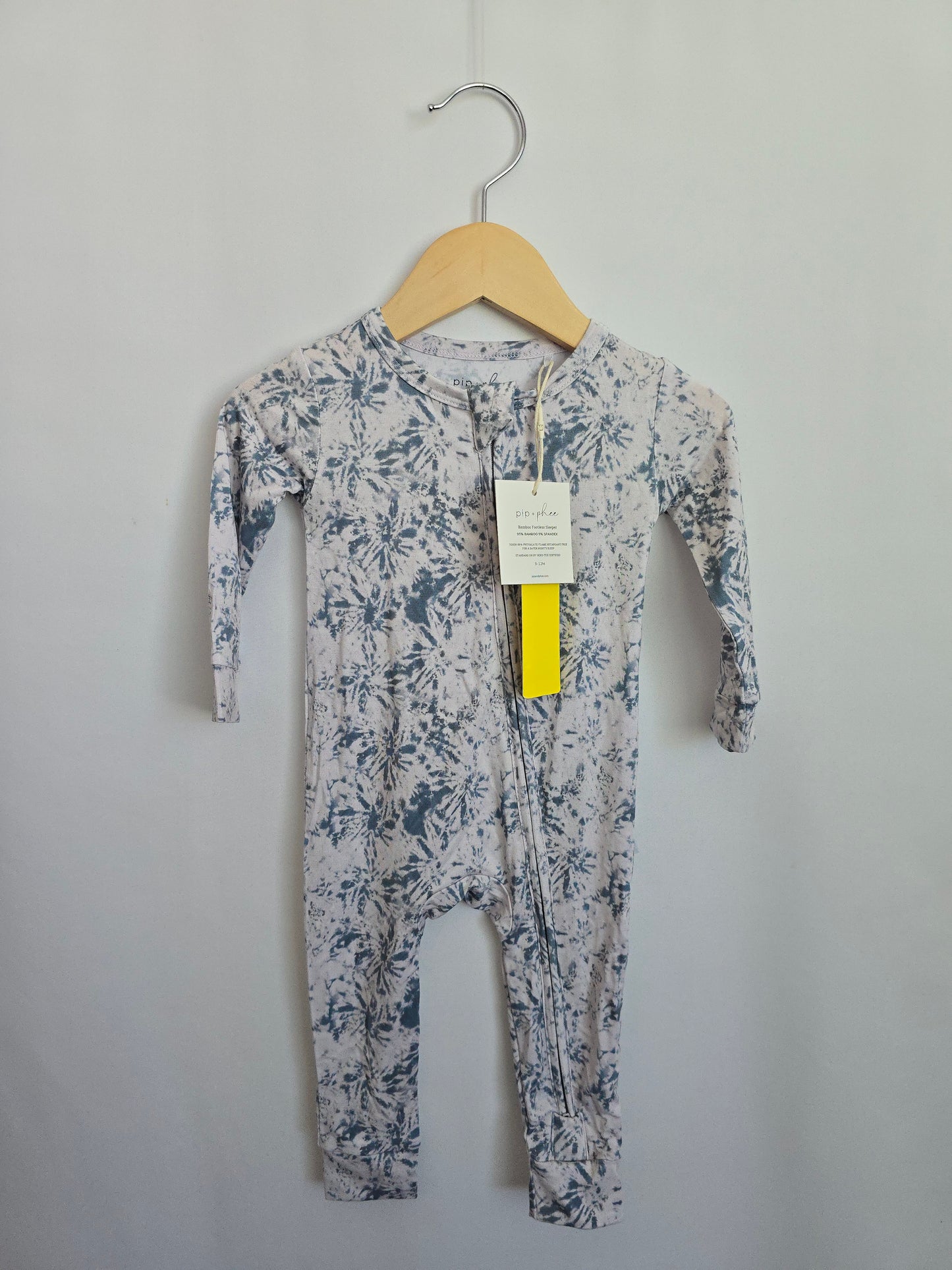 Pip & Phee Denim Tye Dye Footed Bamboo Sleeper • 9-12 months