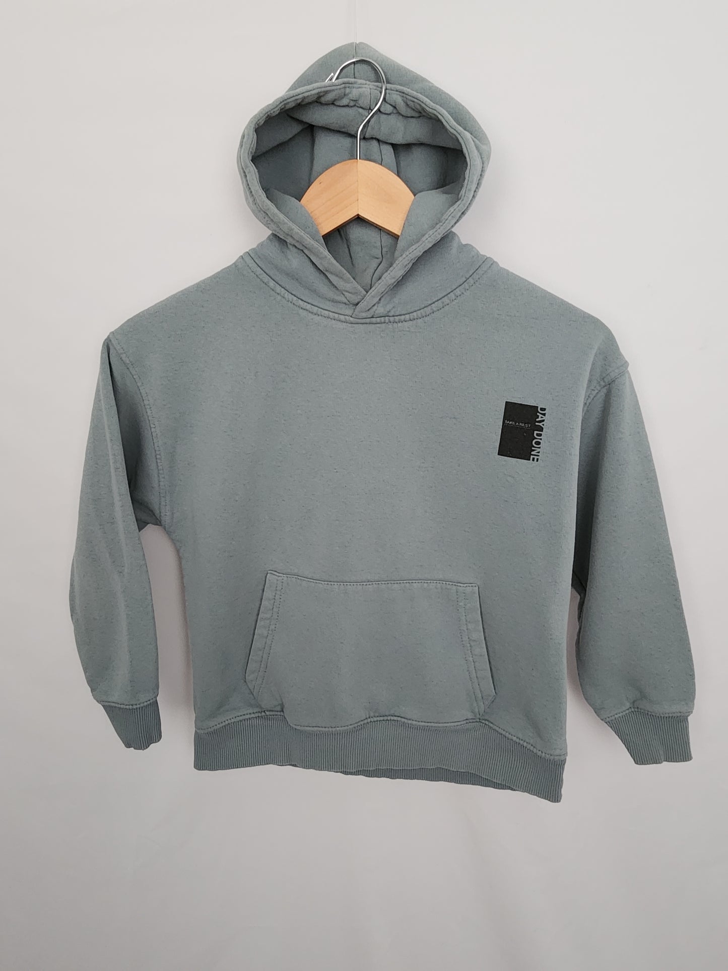 Zara Blue Slate Take a Reset Hoodie • 8 years