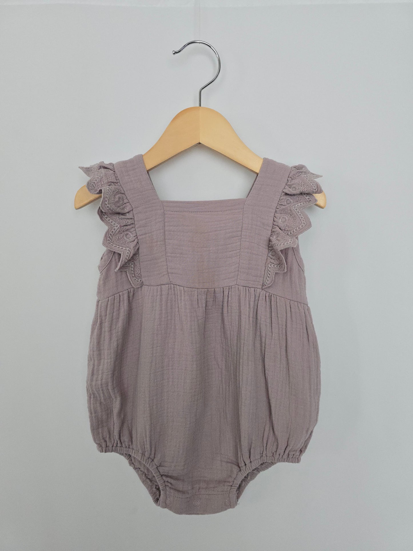 PLAY Quincy Mae Lavender Organic Cotton Bubble Romper • 12-18 months