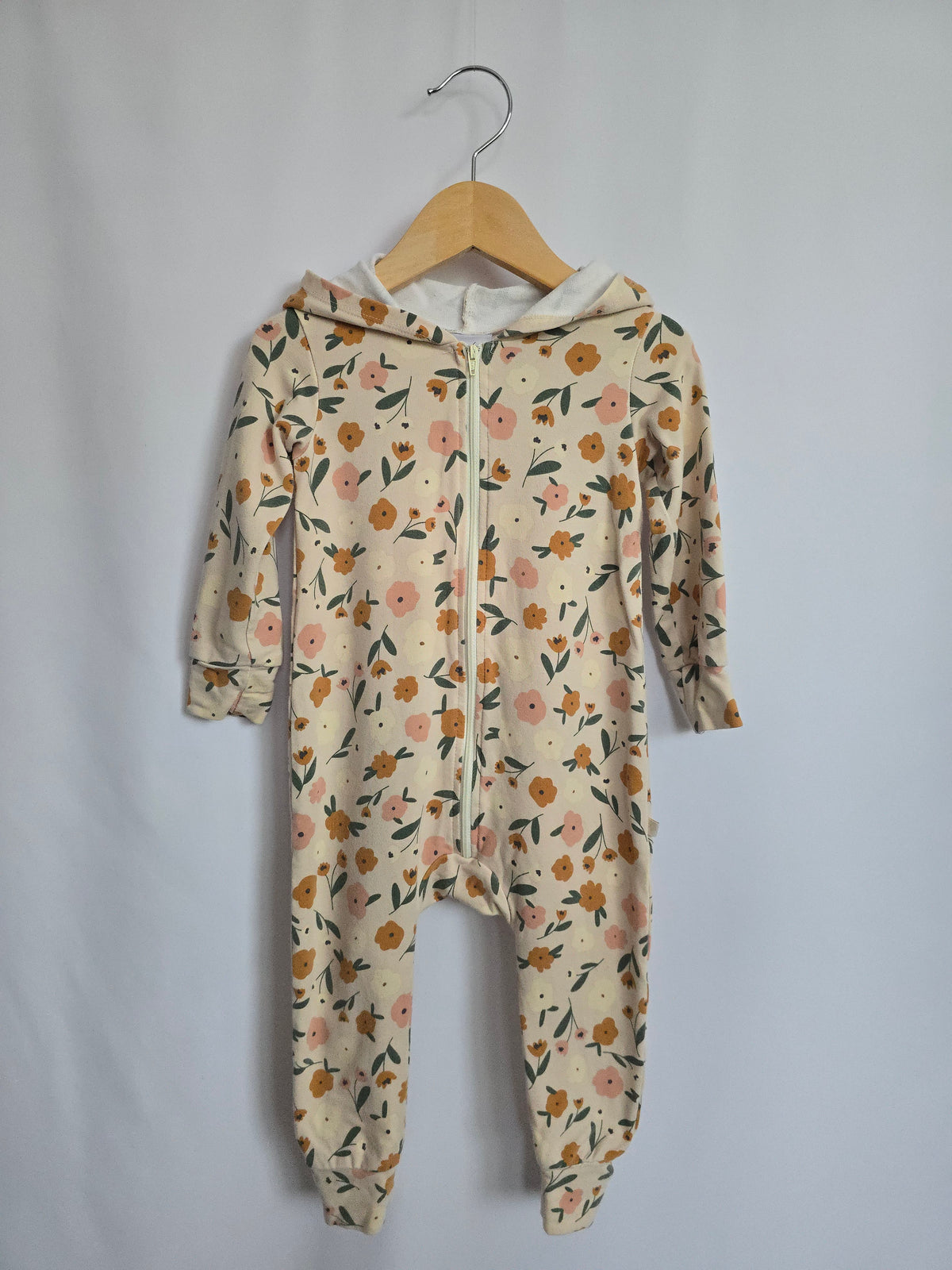 Jax & Lennon Summer Floral Terry Hooded Romper • 18-24 months