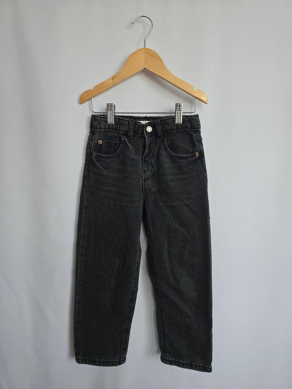 Zara Black Wash Wide Leg Denim • 6 years