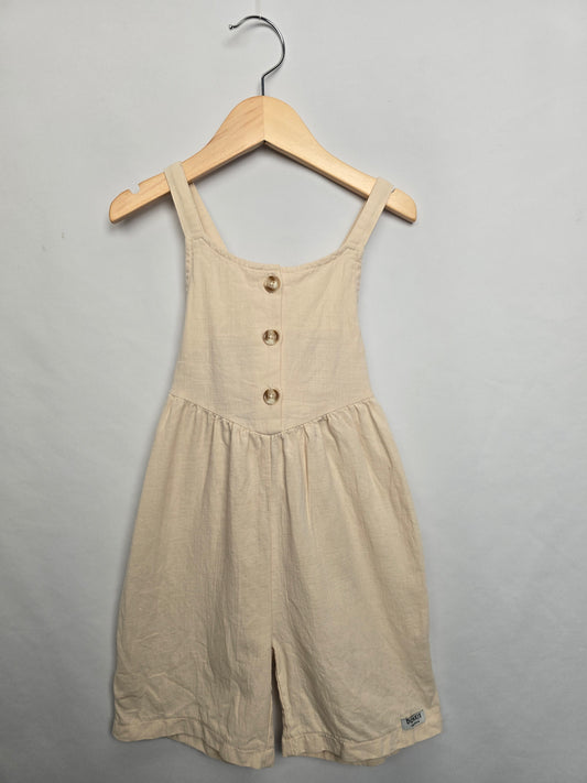 Donsje Cream Wide Leg Shorts Romper • 3-4 years