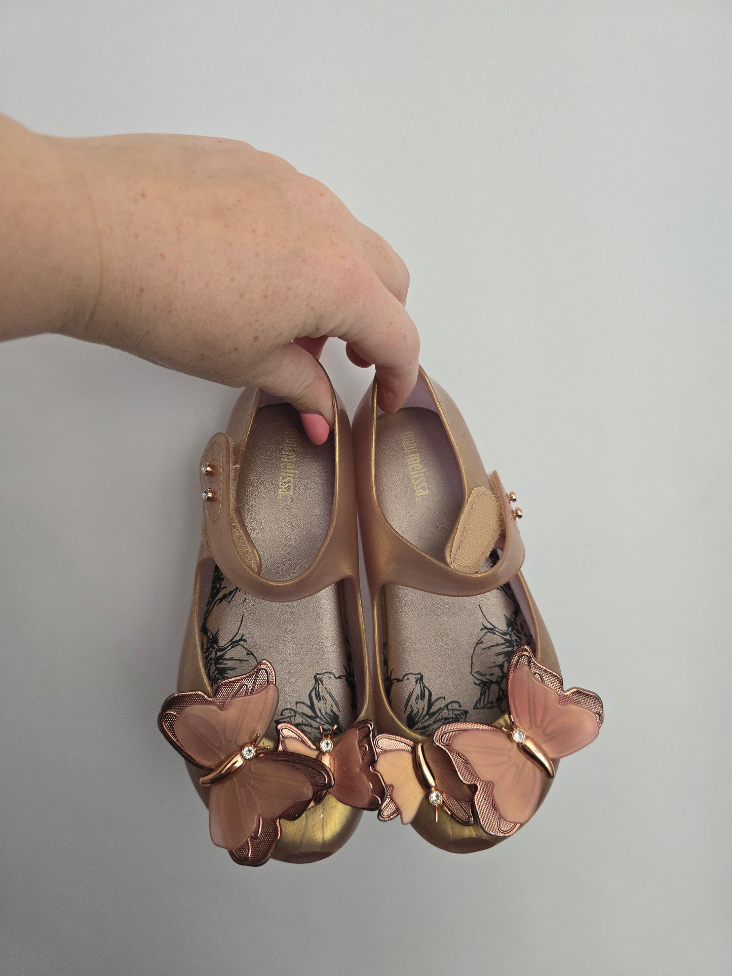 Mini Melissa Ultra Girl Bronze Butterfly Jelly Shoes • 11C