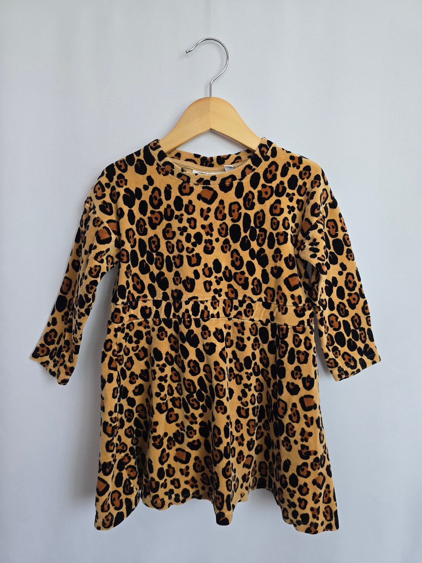 Mini Rodini Leopard Velour Dress • 4-5 years