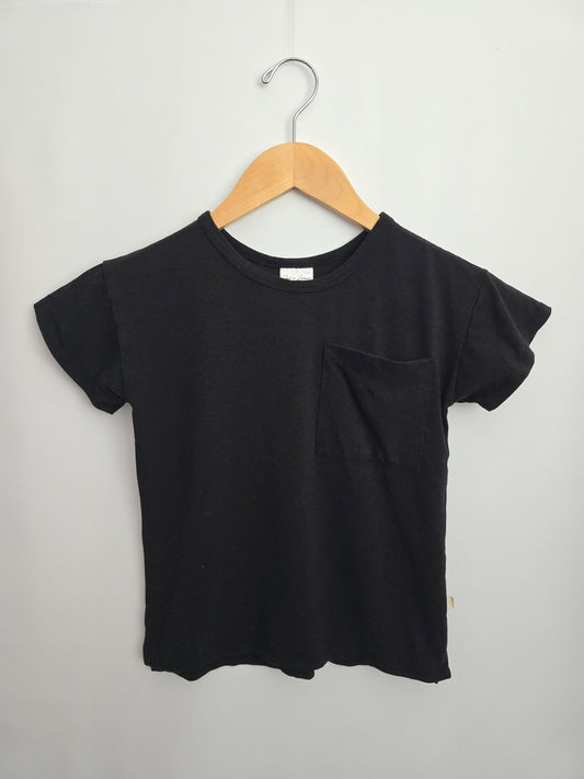 Jax & Lennon Black Boxy Tee • 3-4 years