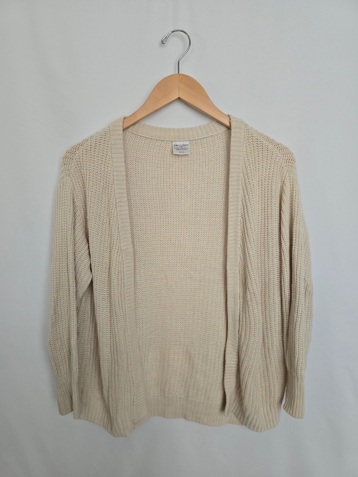 Jax & Lennon Ivory Chunky Knit Cardigan • 6-7 years
